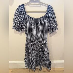 Draper James Black and White Gingham Dress
